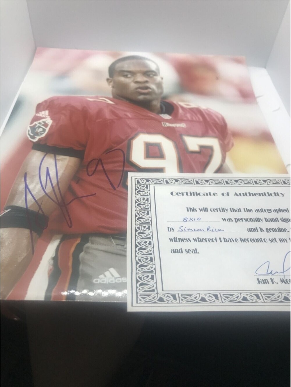 Simeon Rice Autographed Signed 8x10 Photo Bucs Buccaneers Broncos - w/COA